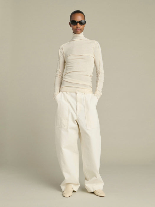 Soeur Lois High-neck Top in Ecru
