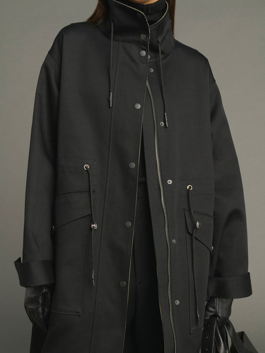 Soeur Luce Trench Coat in Black/Beige