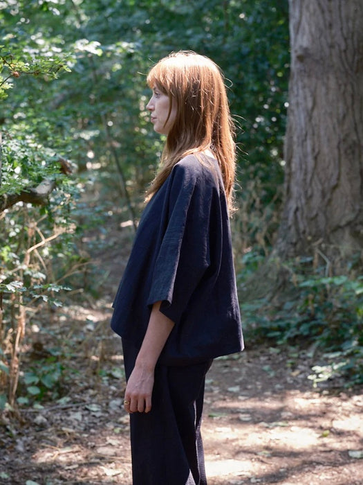 Kate Sheridan Edie Top in Black Linen