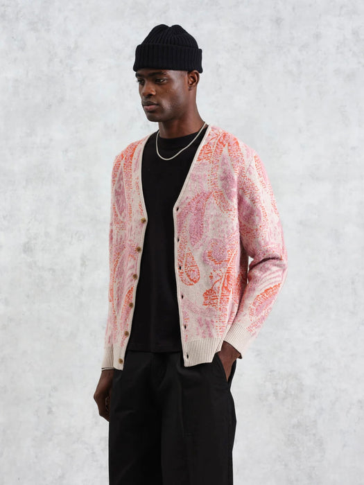 Wax Alban Cardigan in Paisley Pink