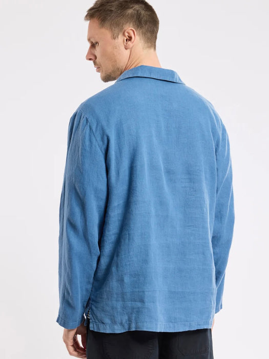 Armor Lux Vareuse Linen Top in Dark Blue