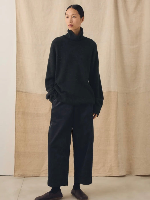 Toast Women Roll-neck Sweater in Speckled Black