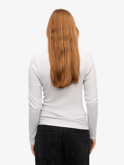 Colorful Standard Women's Rib Longsleeve Tee in Snow Melange