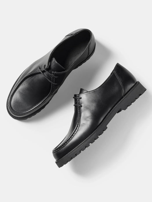 Garment Project Ollie Moc Toe in Black Leather