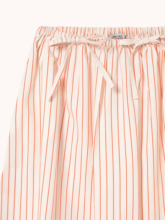 The Tiny Big Sister Thin Stripes Bow Skirt in Off-White
