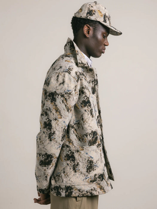 Kestin Leuchars Cap in Brown Camo Jacquard