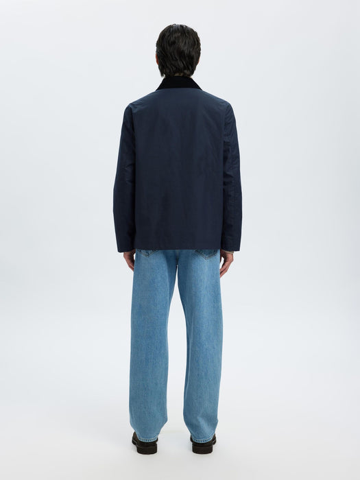 Selected Homme Walter Wax Jacket in Sky Captain