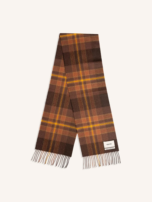 Kestin Dunbar Tartan Scarf in Peat & Rust