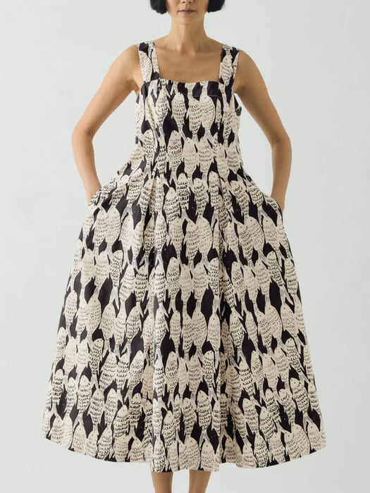 Toast Women Market Fish Print Dress in Slate