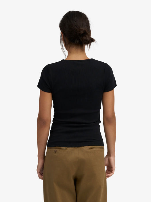 Colorful Standard Women's Rib T-Shirt in Deep Black