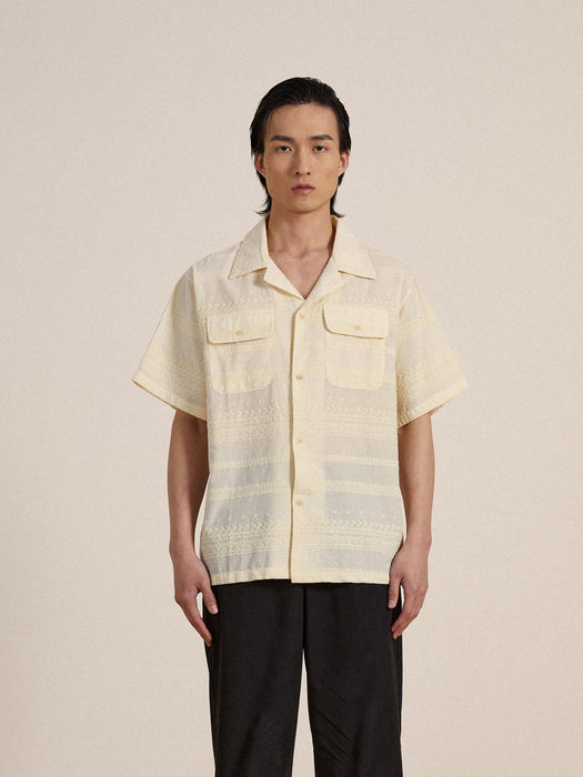 Found Lacey SS Camp Shirt in Off-White