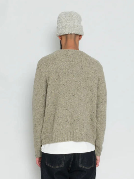 Folk Chain Crew Knit in Light Sage