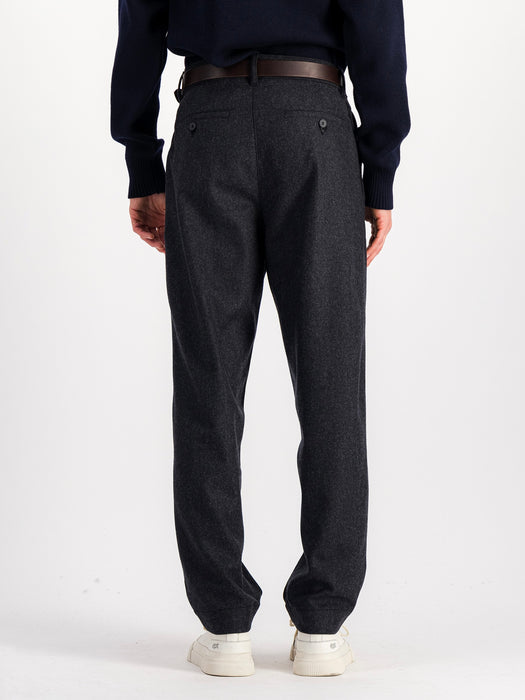 Parages Double Pleat Pants in Dark Grey Flannel