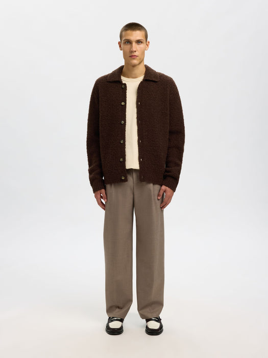 Selected Homme Loyd Boucle Cardigan in Demitasse