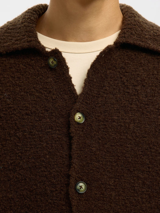 Selected Homme Loyd Boucle Cardigan in Demitasse