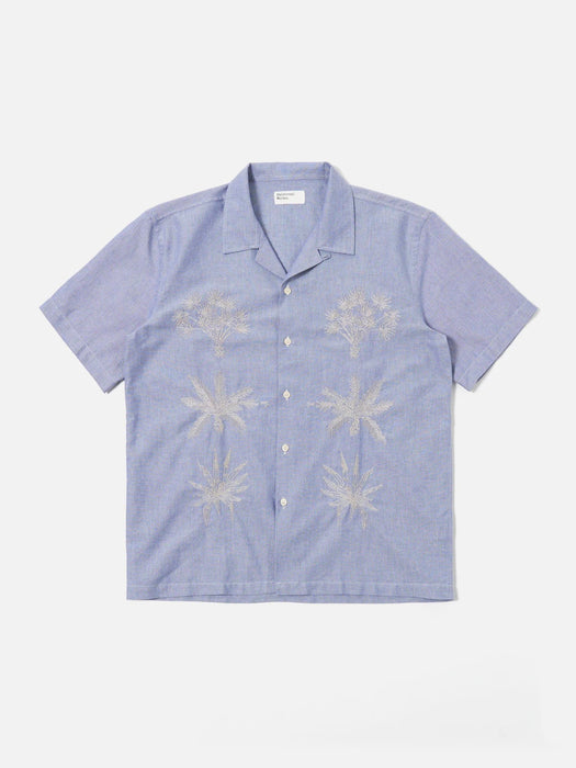 Universal Works Road Trip Shirt in Blue Oxford
