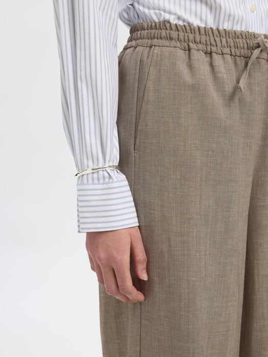 Selected Femme Melli Extra Wide Pant in Oatmeal Melange
