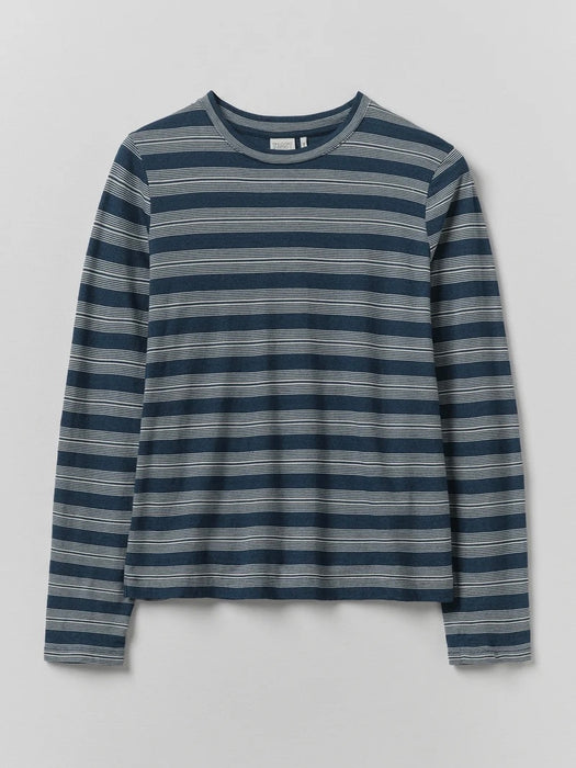 Toast Women Stripe Crew Tee in Indigo/Ecru