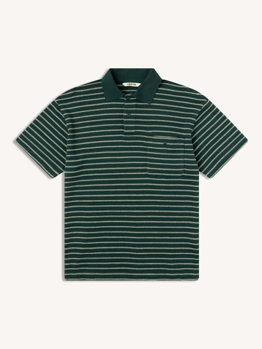 Kestin Dunn Polo in Green / Ecru Stripe