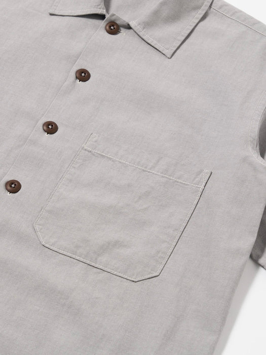 Universal Works Fatigue SS Shirt in Grey Izumi