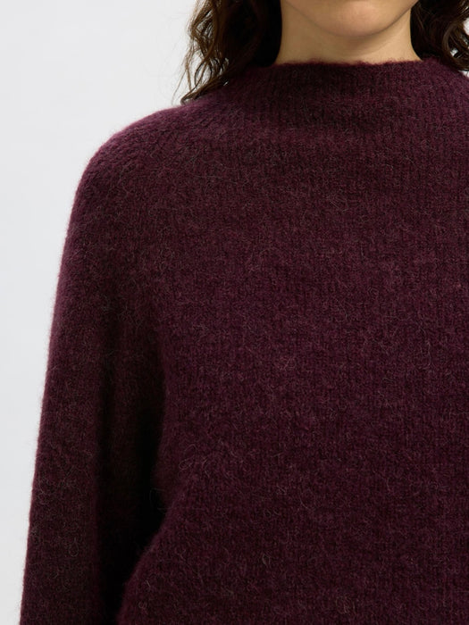 Selected Femme Sia Ras T-Neck Knit in Fig