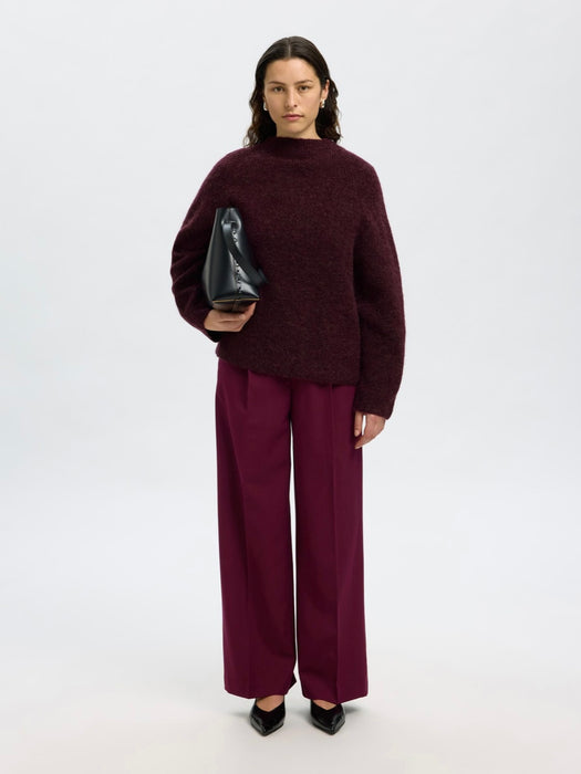 Selected Femme Sia Ras T-Neck Knit in Fig