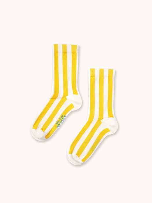 The Tiny Big Sister Stripe Socks in Mellow Yellow
