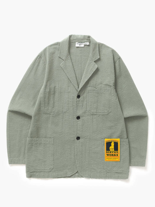 Service Works Server Jacket in Sage Seersucker