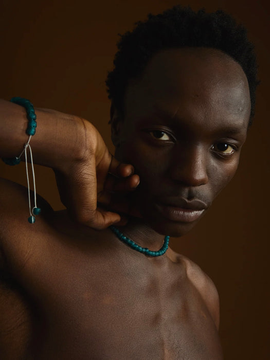 Earth Age Ghanaian Necklace in Midnight Tide
