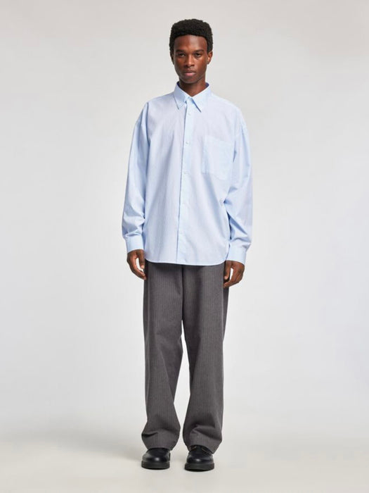 Annarr Volund Textured Stripe Shirt in Light Blue