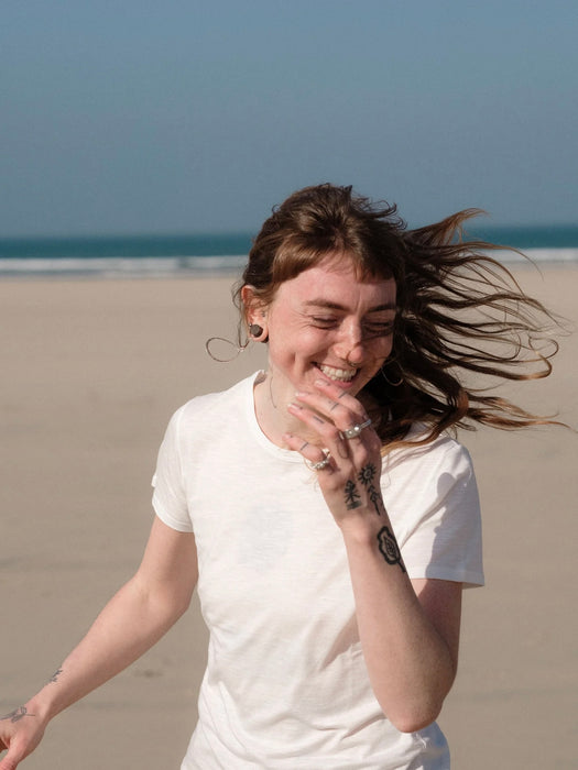 Elliot Organics Jamie Boy-Fit Tee in White