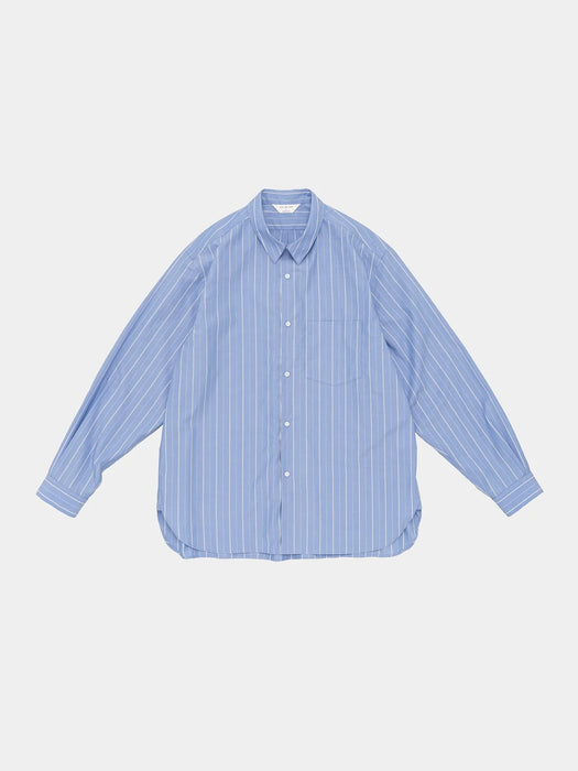 Still By Hand Regular Collar Shirt in Blue Stripe