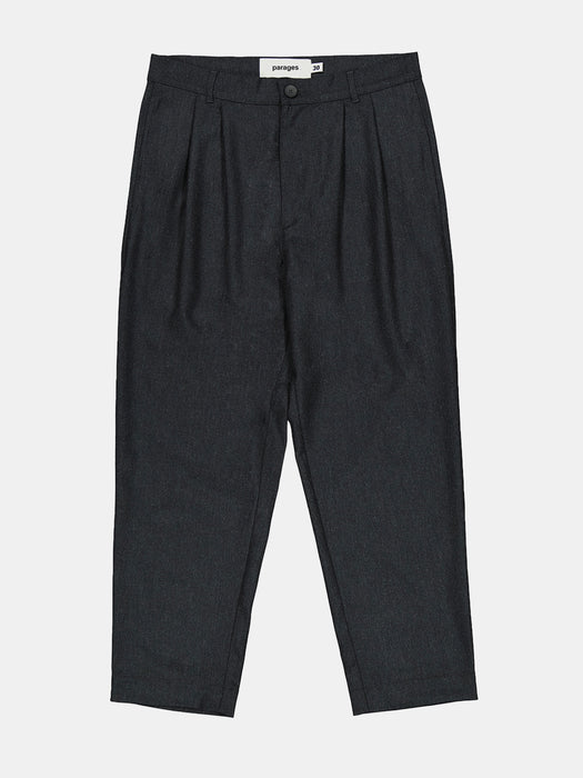 Parages Double Pleat Pants in Dark Grey Flannel