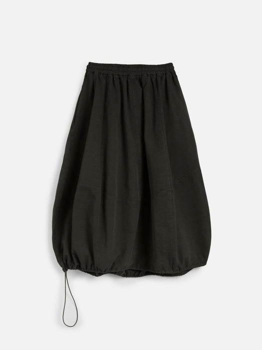YMC Women Parachute Skirt in Dark Green Cotton/Linen