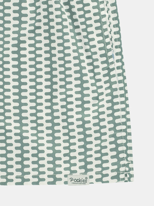 Pockies Boxer Shorts in Green Wavy