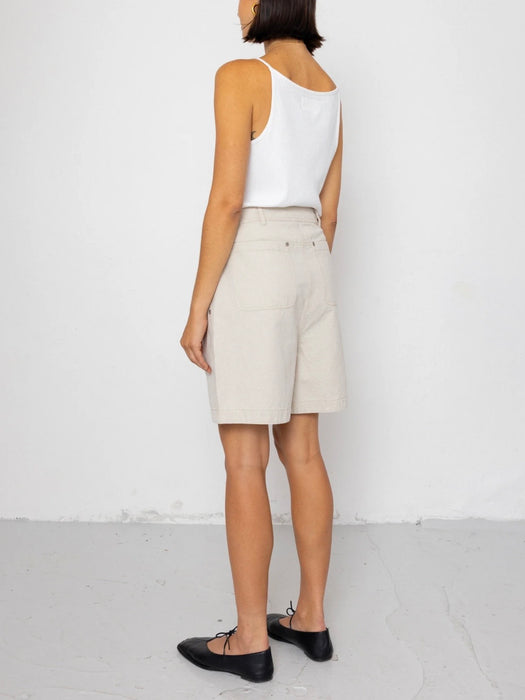 Folk Women Boyfriend Shorts in Natural Canvas