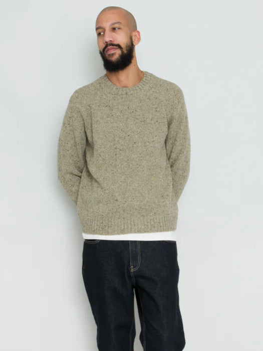 Folk Chain Crew Knit in Light Sage