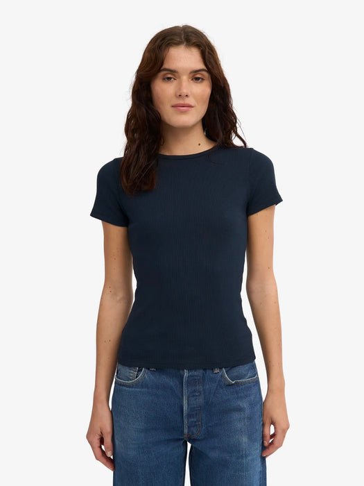 Colorful Standard Women's Rib T-Shirt in Navy Blue