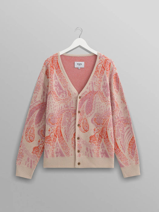 Wax Alban Cardigan in Paisley Pink