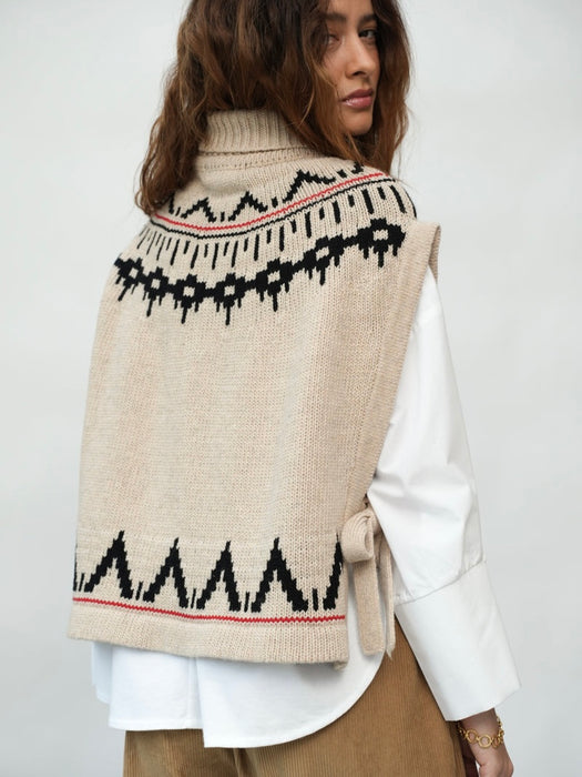 Beaumont Organic Kanon-Sue Fairisle Vest in Cream