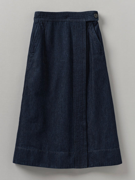 Toast Denim Wrap Skirt in Indigo Cotton Hemp