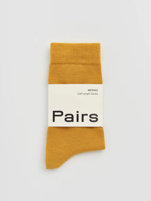 Pairs Merino Socks in Golden Yellow