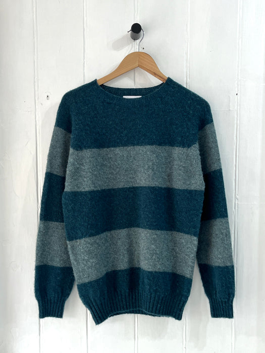 Array Shaggy Stripe Crew Knit in Storm / Graphite