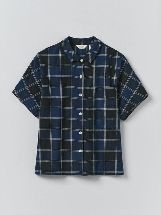 Toast Market Check Shirt in Denim Blue