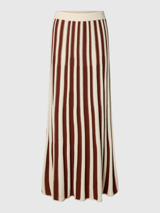 Selected Womens Lina Knit Skirt in Birch/Cherry