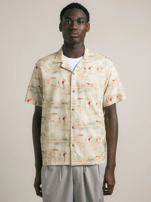 Kestin Crammond Shirt in Oatmeal Golf Print