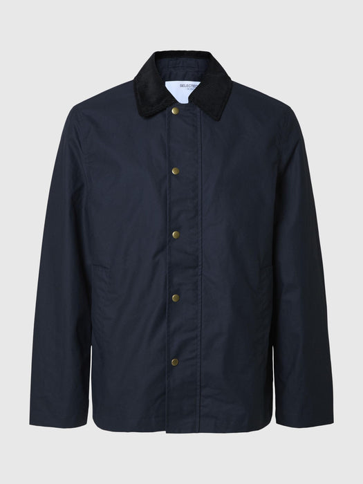 Selected Homme Walter Wax Jacket in Sky Captain