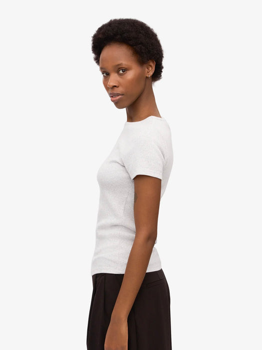 Colorful Standard Women's Rib T-Shirt in Snow Melange
