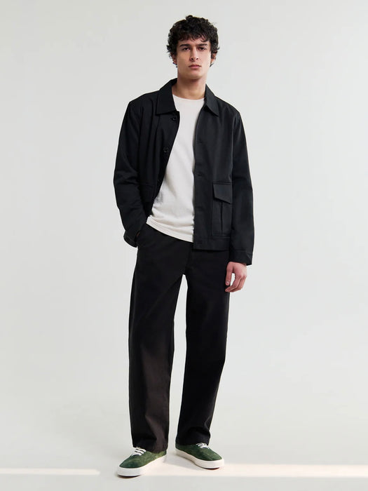Wax Hyde Trousers in Black Twill