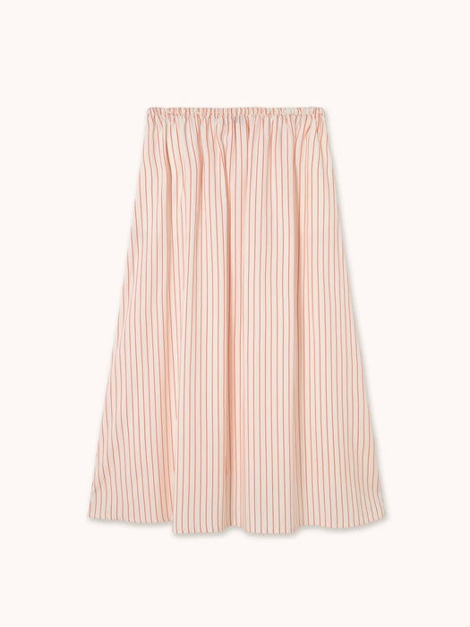 The Tiny Big Sister Thin Stripes Bow Skirt in Off-White